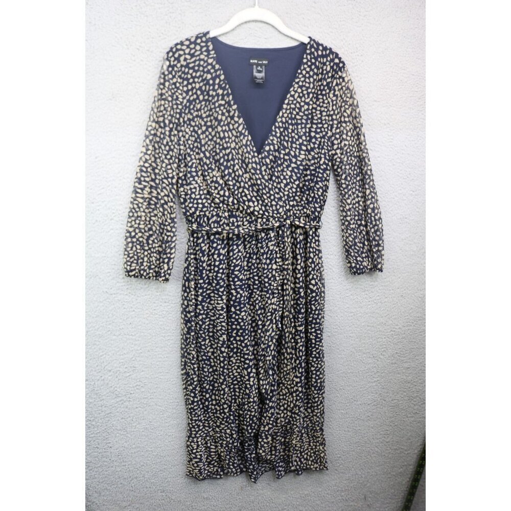 Kate & Lily 3/4 Sheer Mesh Sleeve Midi Dress-Size 8-Whimsigoth-Soft-Belted-Lined